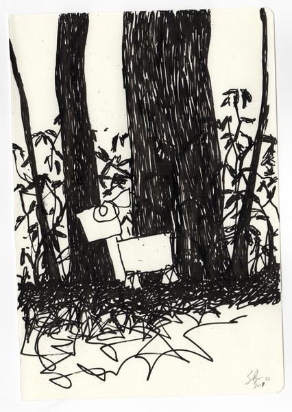 Dog With Mountain Laurel, drawings 1-3